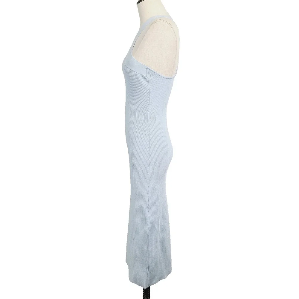 Bailey 44 Anthropologie Dress XS Pastel Blue Ribbed Knit Sleeveless‎ Bodycon - Picture 6 of 12